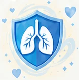 Lungs protected by a shield